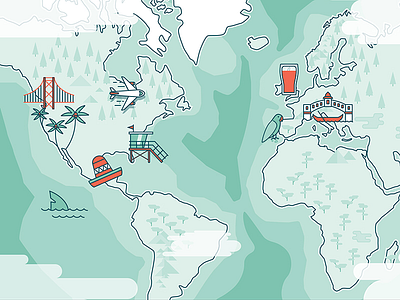 Explorer map map illustration geography