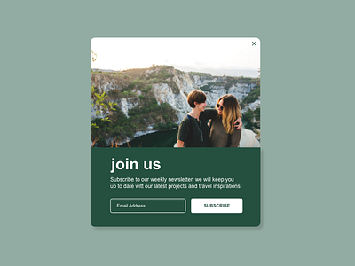 Daily UI :: 016 - Pop-Up blog daily ui challenge popup subscribe travel ui design