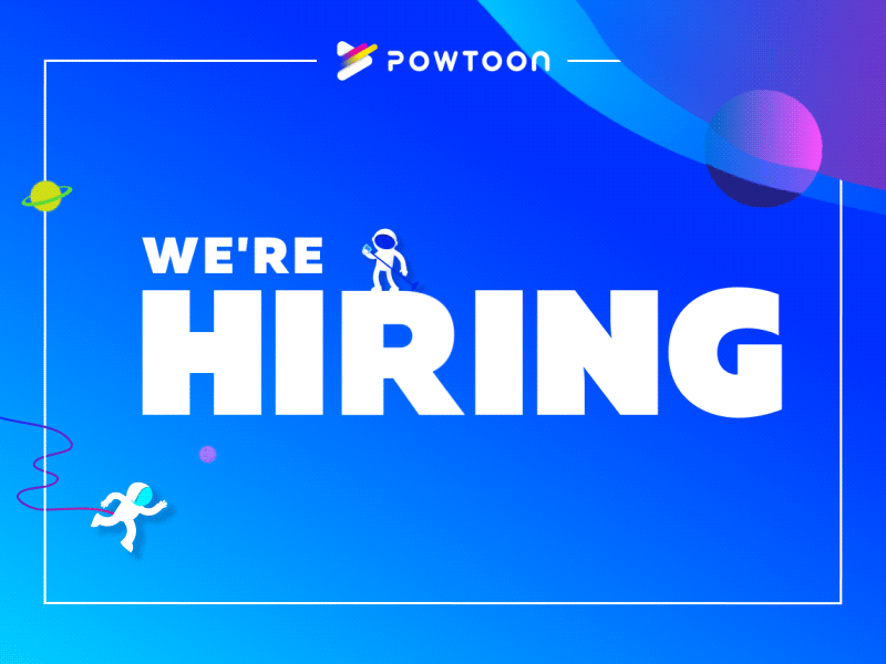 We're Hiring animation design flat illustration vector web