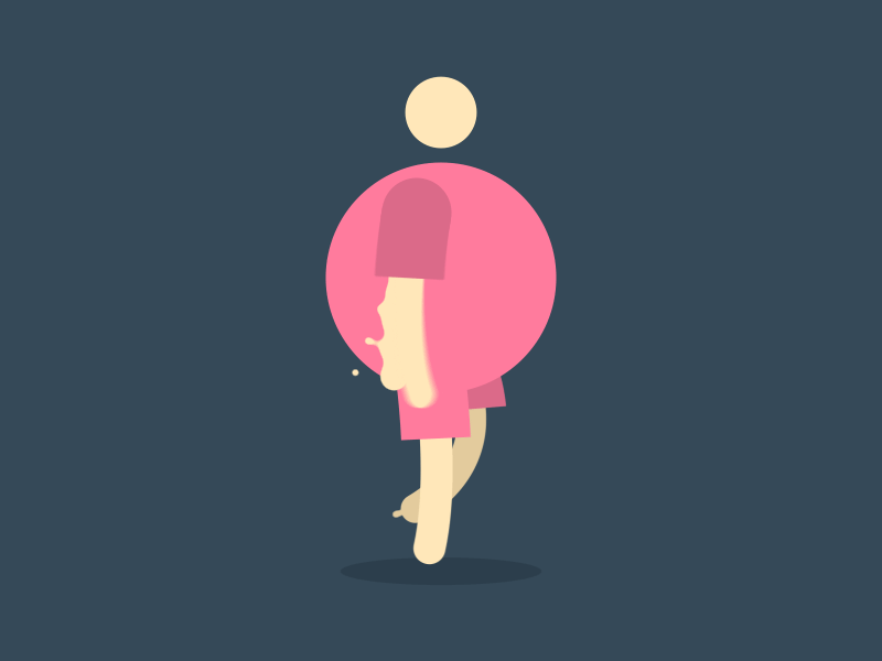 Walk Cycle #1: Liquid after effects animation character fat gif illustration illustrator walk walk cycle