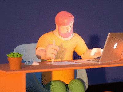 Working late at night c4d dirbbble icon 辛烷值