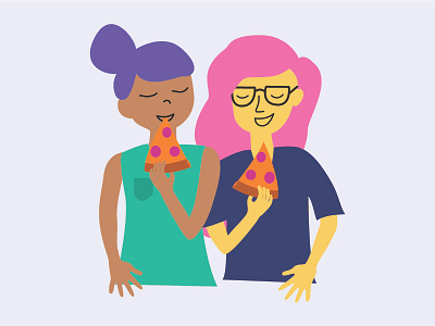 Pizza Friends cute friends friendship illustration pizza