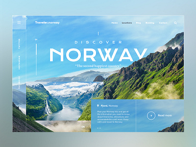 Travel Agency header landing nature norway travel ui ux web