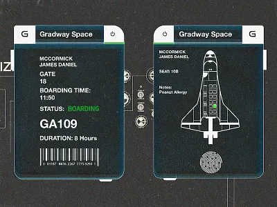 024 Boarding Pass | 100 Days of UI Design boarding dailyui future pass shuttle space transparent uidesign