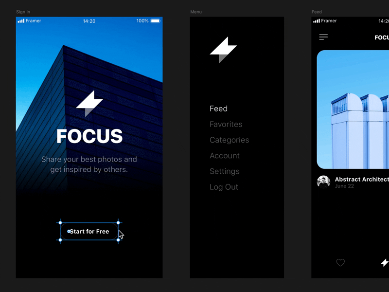 Framer X: Link Tool design tool framer framer x linking ui