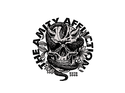 The Amity Affliction apparel band brand clothing design graphicdesign illustration lettering logo merch skull typography