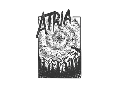 Atria apparel badge brand clothing design graphicdesign illustration lettering logo merch mountain typography