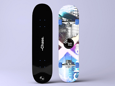 GetAGrip™ | Chase. branding design grunge illustration skateboard swiss type