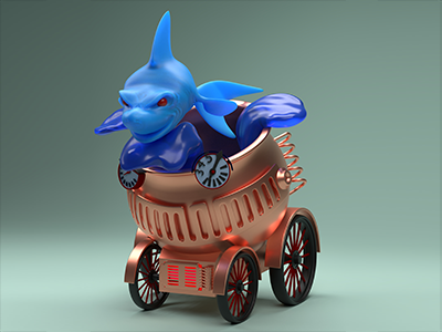 Steam Fish b3d blender3d sculpture steam steamfish steampunk