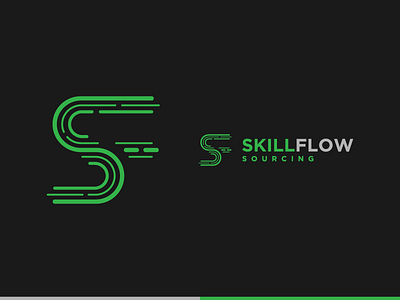 SkillFlow Sourcing ''Logo Design'' branding design f flat flow illustration illustrator logo s sf skill sourcing tecnology typography vector