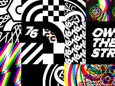 76 Pattern 2 black and white car checkered cmyk colorful design glitch pattern stripe