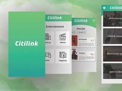 Citilink Inflight Apps app design green ui ux