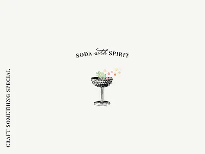 Soda With Spirit artisan soda cocktails craft cocktails drinks identity illustration type typography watercolor