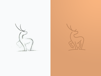 Deer mark deer drawing icon logo mark sign sketch vector