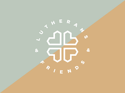 Lutherans & Friends - final branding friend friends geo geometric heart hearts icon logo lutheran lutherans