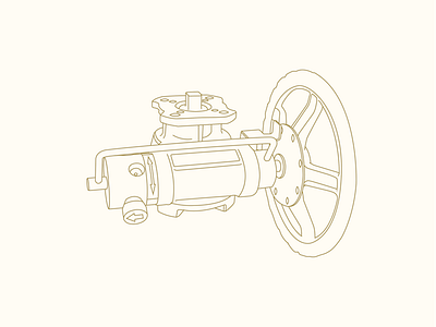 Gear Operator Line Drawing brochure design gear operator icon illustration logo logo design magazine