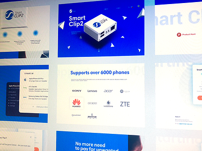 Porfolio - SmartClip2 blue landing page minimal site ui ux web