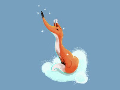 Little fox animal character design illustration