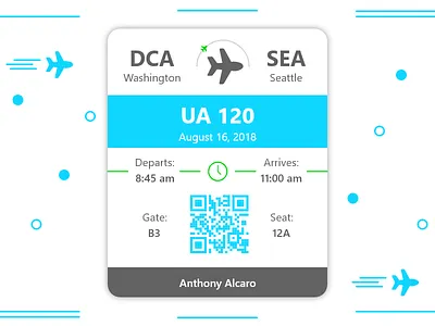Daily UI 024 - Boarding Pass! adobe xd dailyui