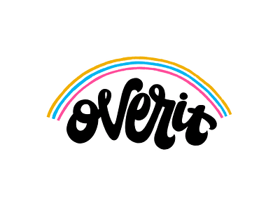 Over it hand type handlettering over it procreate rainbow