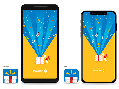 Splash screen app icon christmas gift box gifts holiday illustration splash screen