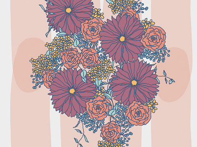 Floral Poster bouquet design drawing floral flowers hand drawn home decor illustration painting pattern surface design textile design