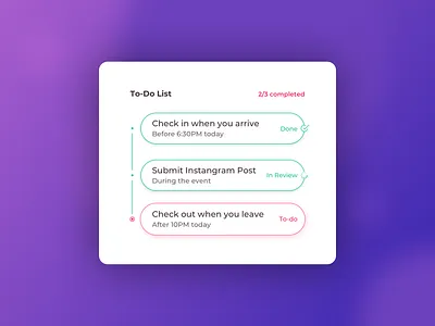 To-do List for Events app completed event list mobile status surkus to do tracking