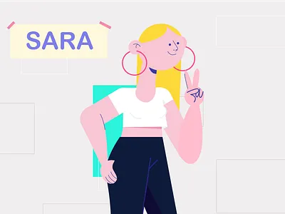 Sara character girl like love sara vector woman