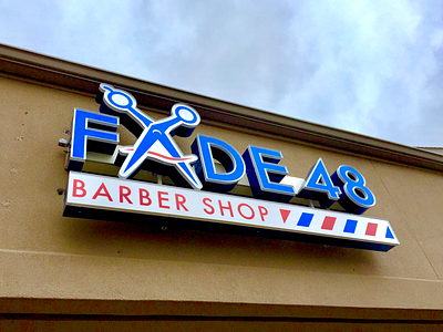 Fade 48 Logo/Sign barber barber poll barber shop scissors sign signage