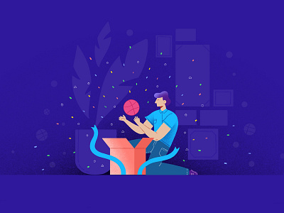 Dribbble celebrate design gift illustration