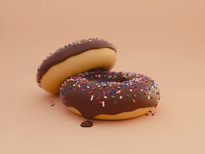 Donuts 3d blender color donuts food illustration lowpoly simple