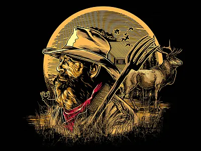 farmer design illustration lettering typography vector