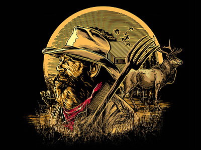 farmer design illustration lettering typography vector