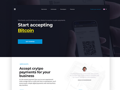 Payco Landing Page banking blockchain crypto payments cryptocurrency design landing page payment solution website