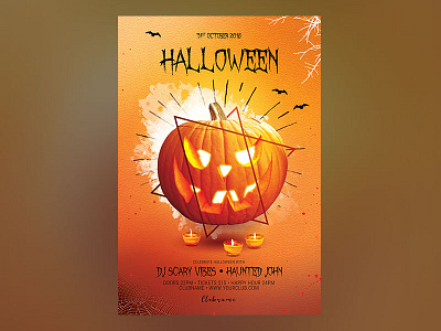 Halloween Flyer design download flyer graphicriver halloween halloween night halloween party photoshop poster psd pumpkin template