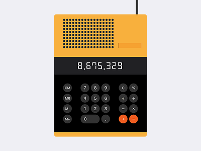 Daily UI #004 calculator dailyui design illustration number old school ui vintage yellow