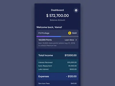Investor App 2.0 Dashboard dark theme funding societies invest investor loyalty program mobile app modalku reward