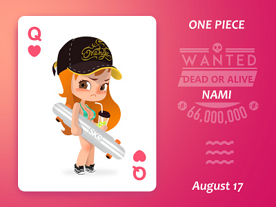 Nami！~ illustration long board nami one piece 娜美