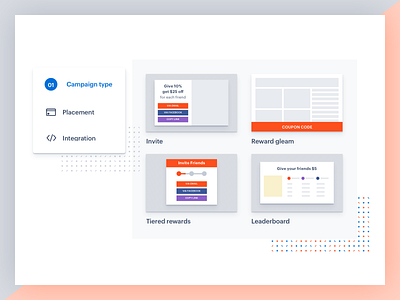 UI simplification for landing page campaign fake illustration integration landing marketing placement referral ui