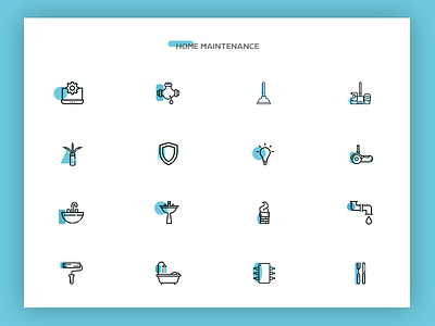 Home Maintenance Icons bathroom blue gradient home home maintenance home maintenance icons home repair icon icons kitchen maintenance room