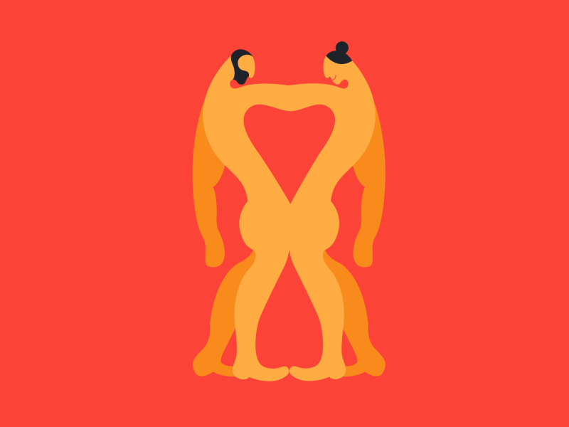 Attraction animation attraction character couple design gif heart hug illustration love people sex