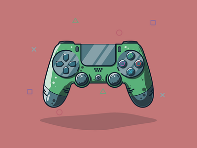 Dualshock4 branding design flat game icon illustration logo minimal vector web