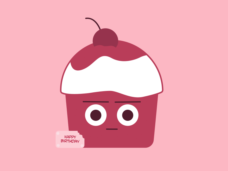 Cupcake......of doooooooom! birthday character cupcake gif happy illustration loop motion