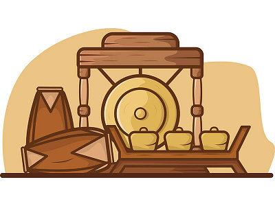Gamelan art cartoon design digital art drawing flat design gamelan graphic illustration indonesia vector