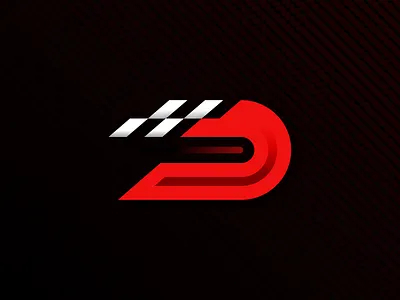 🚘 Driver Development Logo d development driver logo minimal race race flag simple speed track typography