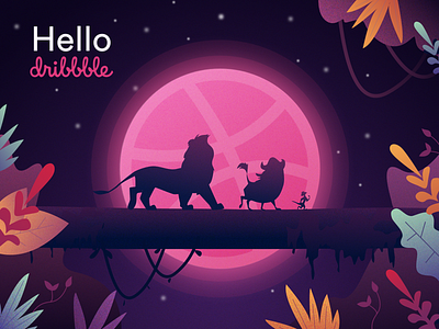 Hello Dribbble! debut first shot hello dribbble illustration jungle