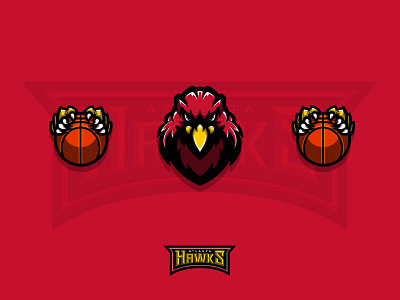 NBA logos redesign - Atlanta Hawks Extra 03 atl atlanta basketball branding hawks illustration logo nba sport sports