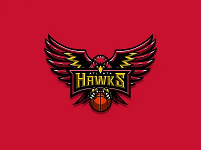 NBA logos redesign - Atlanta Hawks Extra 01 atl atlanta basketball branding hawks illustration logo nba sport sports
