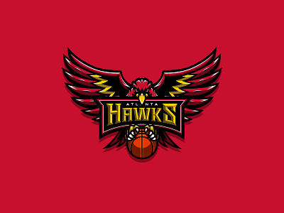 NBA logos redesign - Atlanta Hawks Extra 01 atl atlanta basketball branding hawks illustration logo nba sport sports
