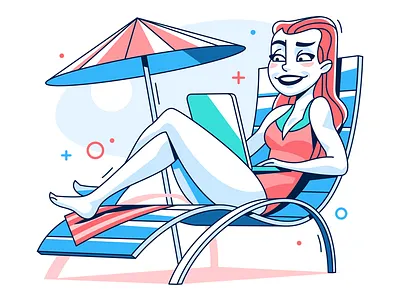 Vacation character coreldraw hotspotshield illustration mamozinger vector